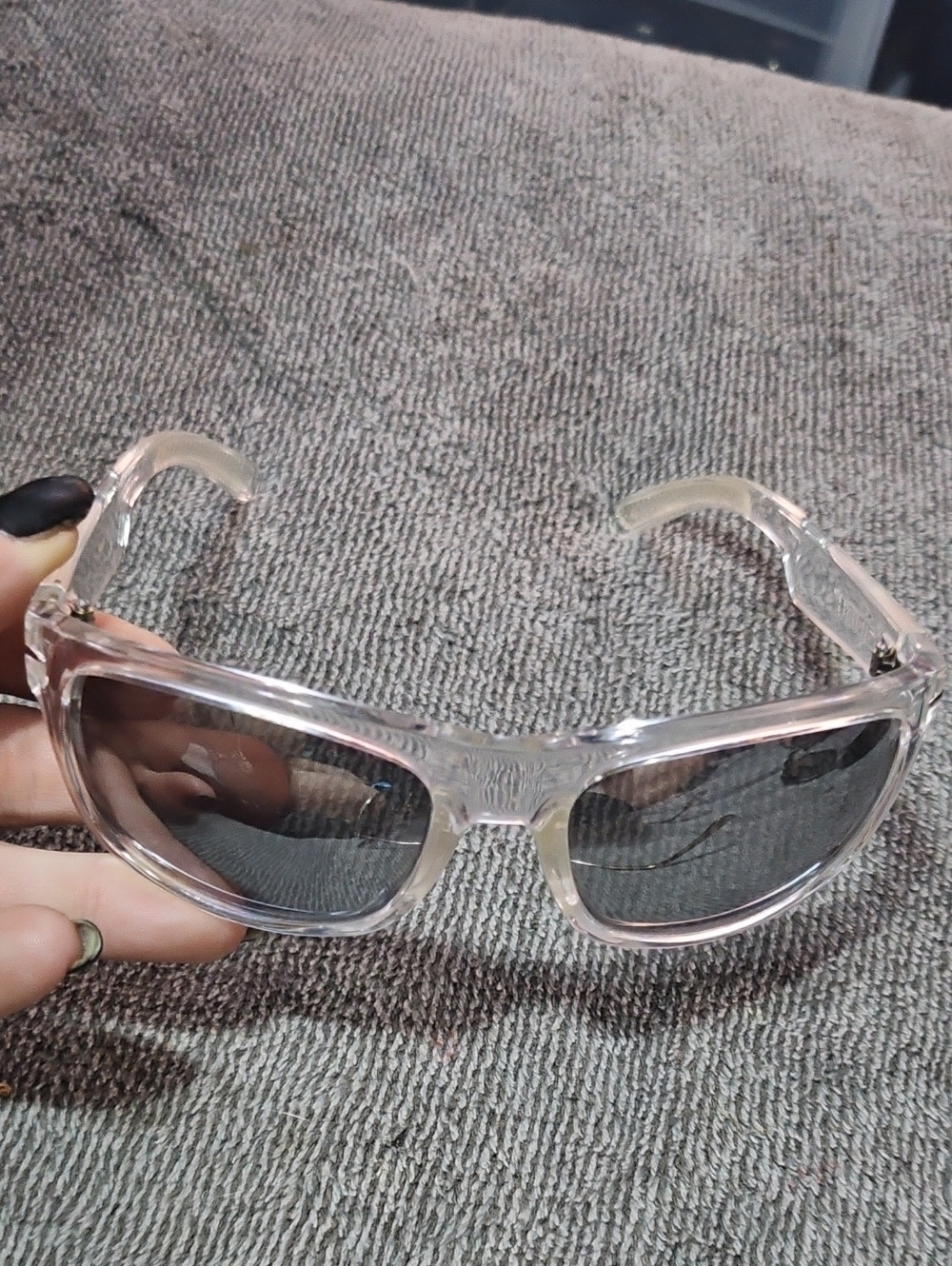 Montana West Clear Frame Sunglasses with Gray Lenses
